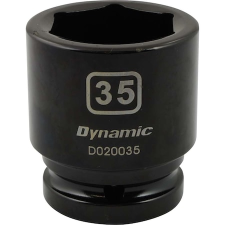Dynamic 3/4" Drive Standard Socket, Black Phosphate, Tools 3/4" Drive 6 Point Metric, 35mm Standard Length D020035